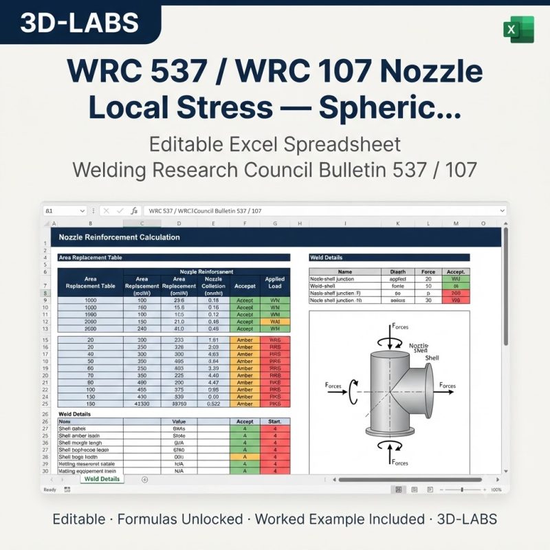 WRC 537 / WRC 107 Nozzle Local Stress — Spherical Shell
