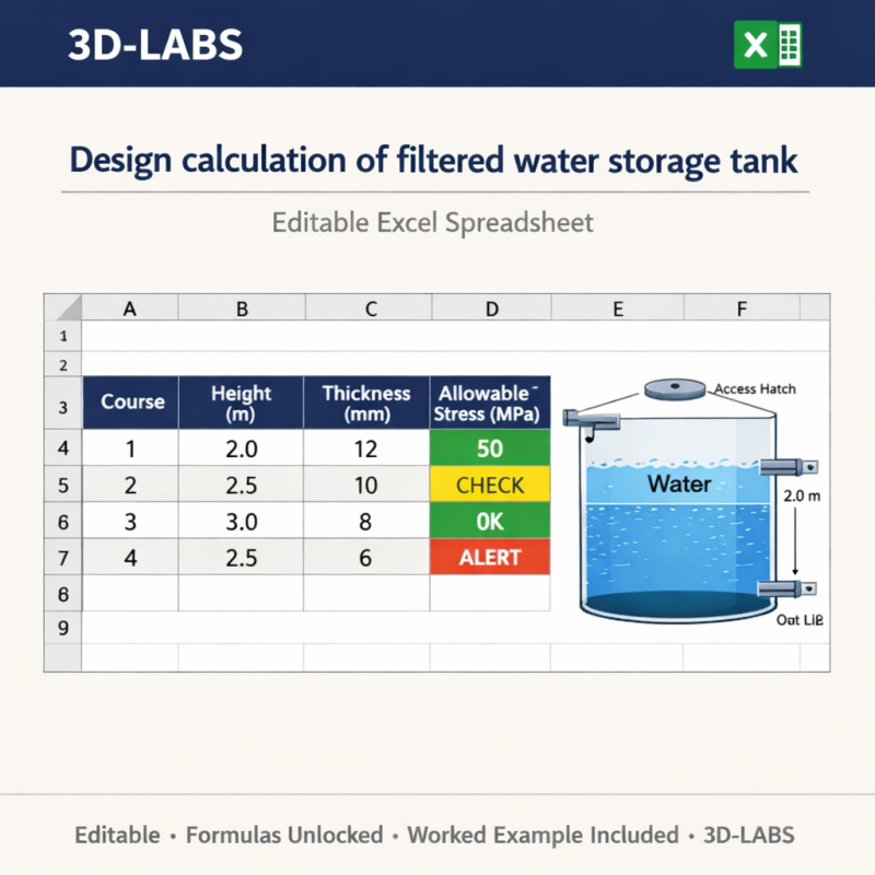 Design calculation of filtered water storage tank