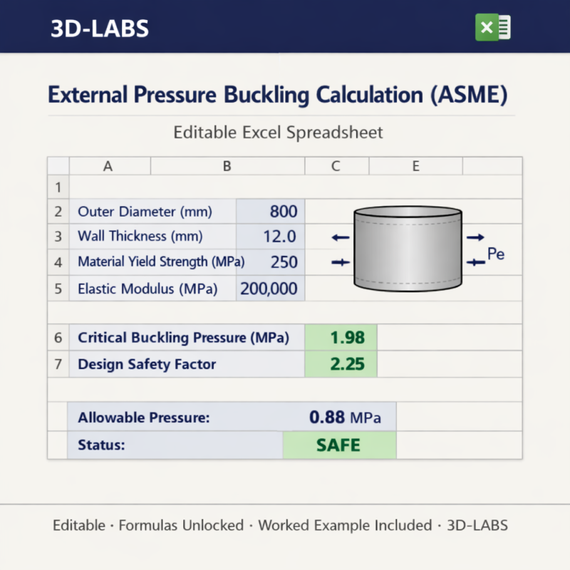 External Pressure Buckling Calculation (ASME)