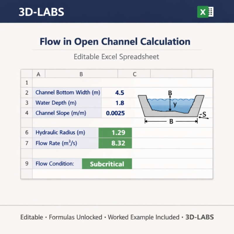 Flow in Open Channel Calculation