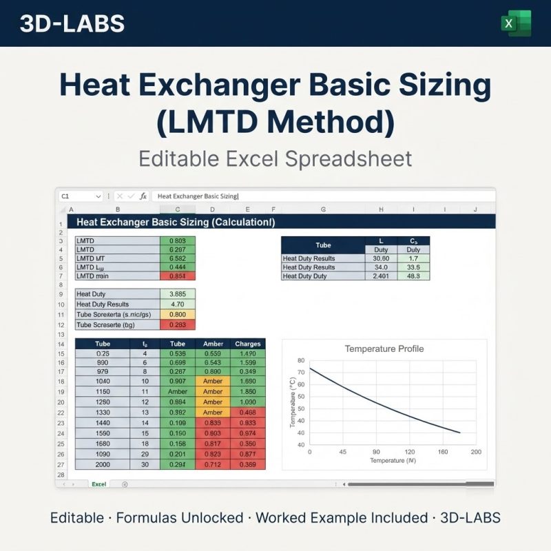 Heat Exchanger Basic Sizing (LMTD Method)