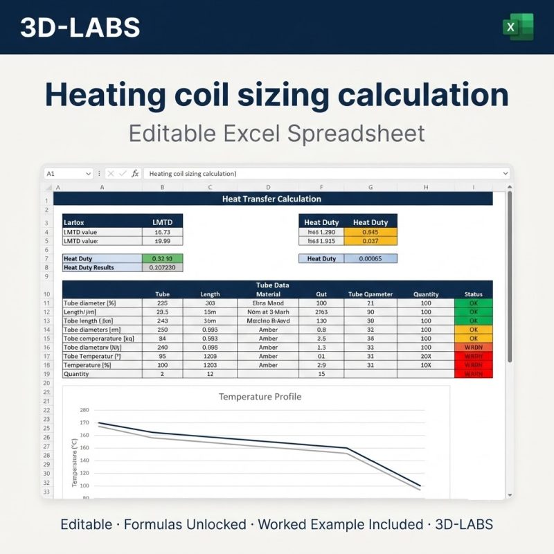 Heating coil sizing calculation