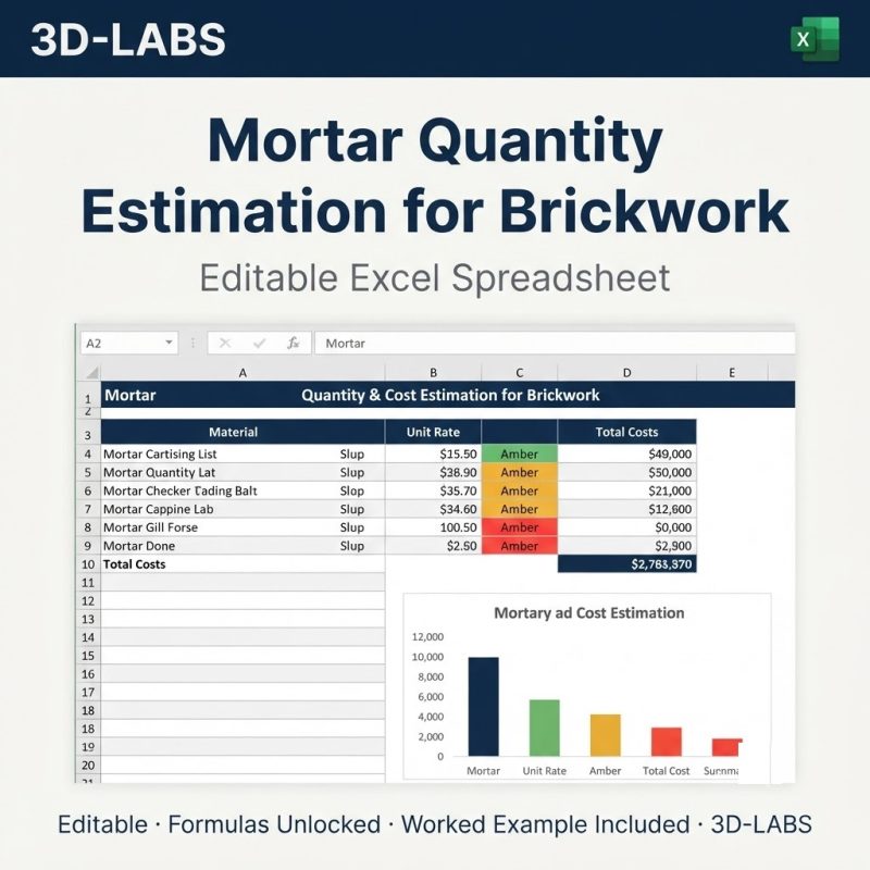 Mortar Quantity Estimation for Brickwork