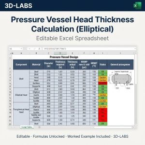 Pressure Vessel Head Thickness Calculation Elliptical Hemispherical