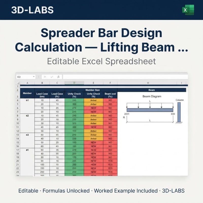 Spreader Bar Design Calculation — Lifting Beam Excel