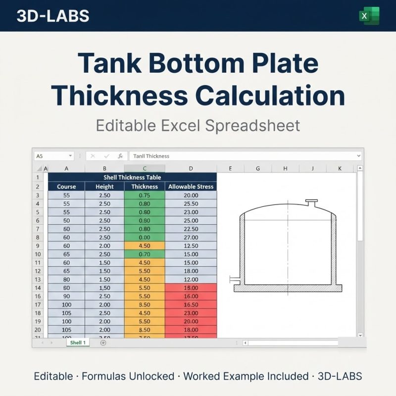 Tank Bottom Plate Thickness Calculation