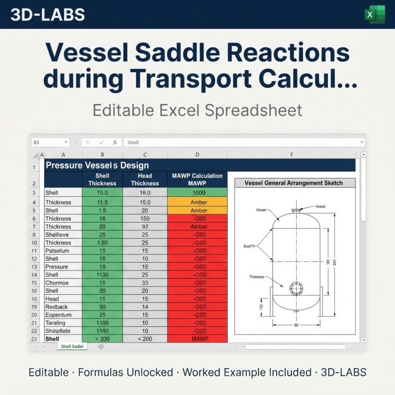 Vessel Saddle Reactions during Transport Calculation — Transport Loads Excel