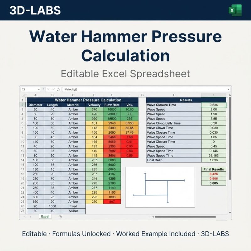 Water Hammer Pressure Calculation