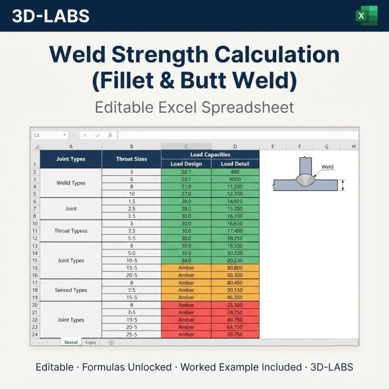 Weld Strength Calculation (Fillet & Butt Weld)
