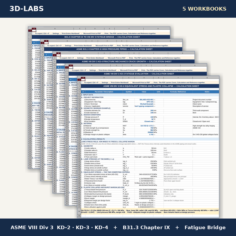 ASME VIII Div 3 High Pressure Design Suite 5 Workbooks Preview