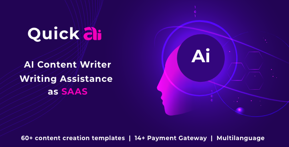 QuickAI OpenAI - ChatGPT - AI Writing Assistant and Content Creator as SaaS