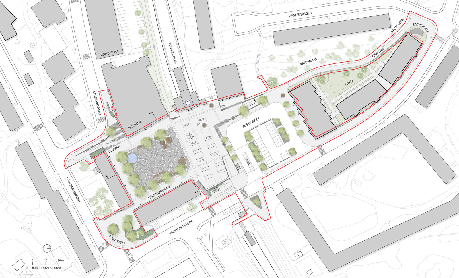 Kärrtorps centrum, Nyréns arkitektkontor.