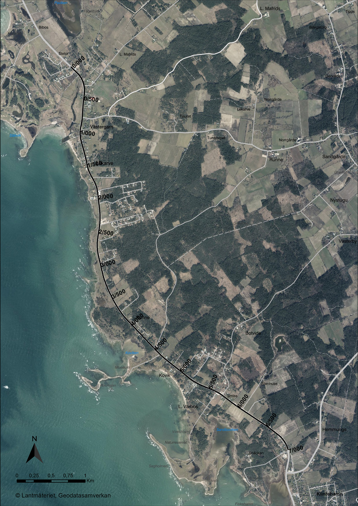 Väg 140. Foto: Lantmäteriet, Geodatasamverkan