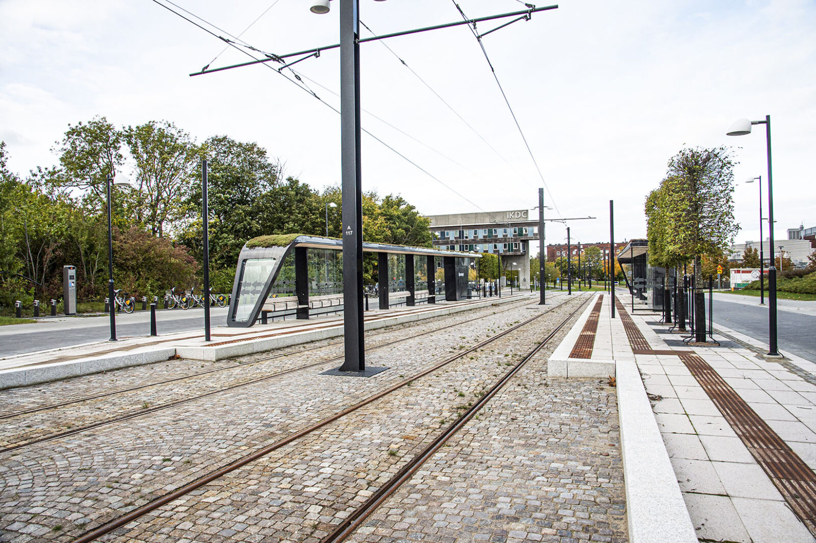 Spårvägen Lund C–ESS, hållplatsen Ideontorget. Foto: Kristina Strand Larsson.
