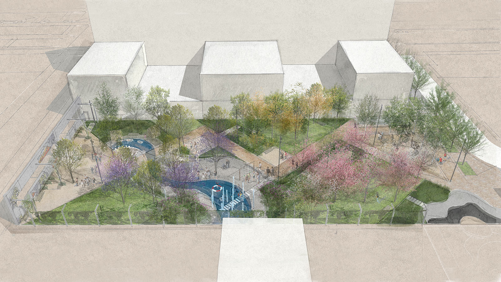 Bussparken i Malmö, Edge. Illustration: Barbora Liskova. Bussparken i Malmö, Edge. Illustration: Barbora Liskova.