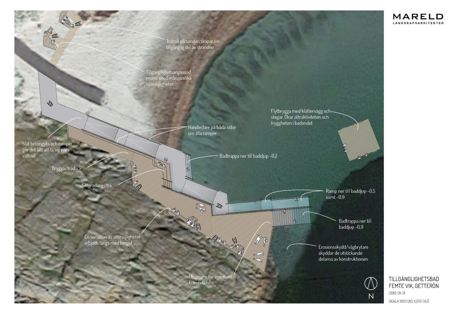 Getteröns tillgänglighetsbad, Mareld landskapsarkitekter.