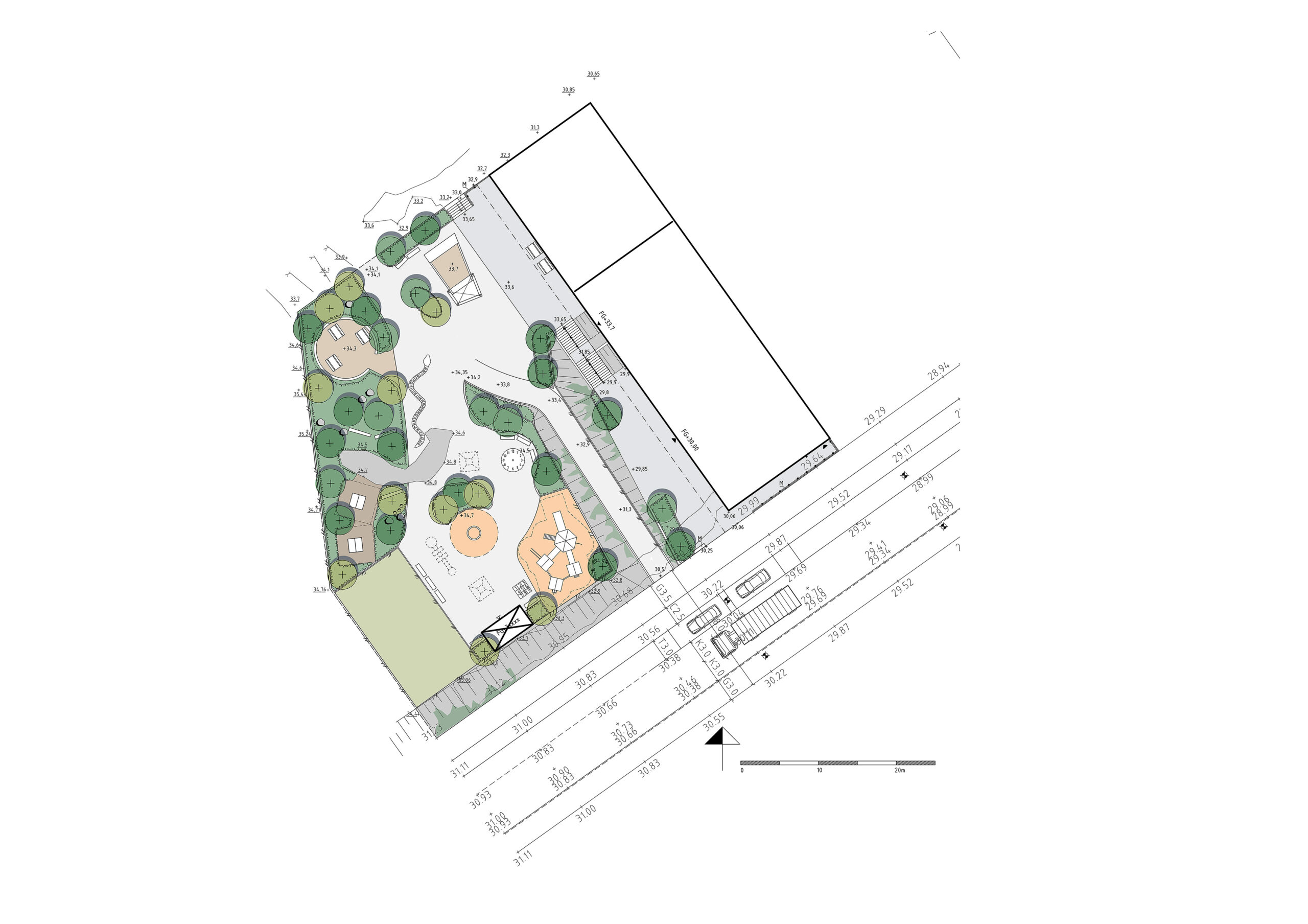 Skogsstjärna skolgård, Landskapslaget.