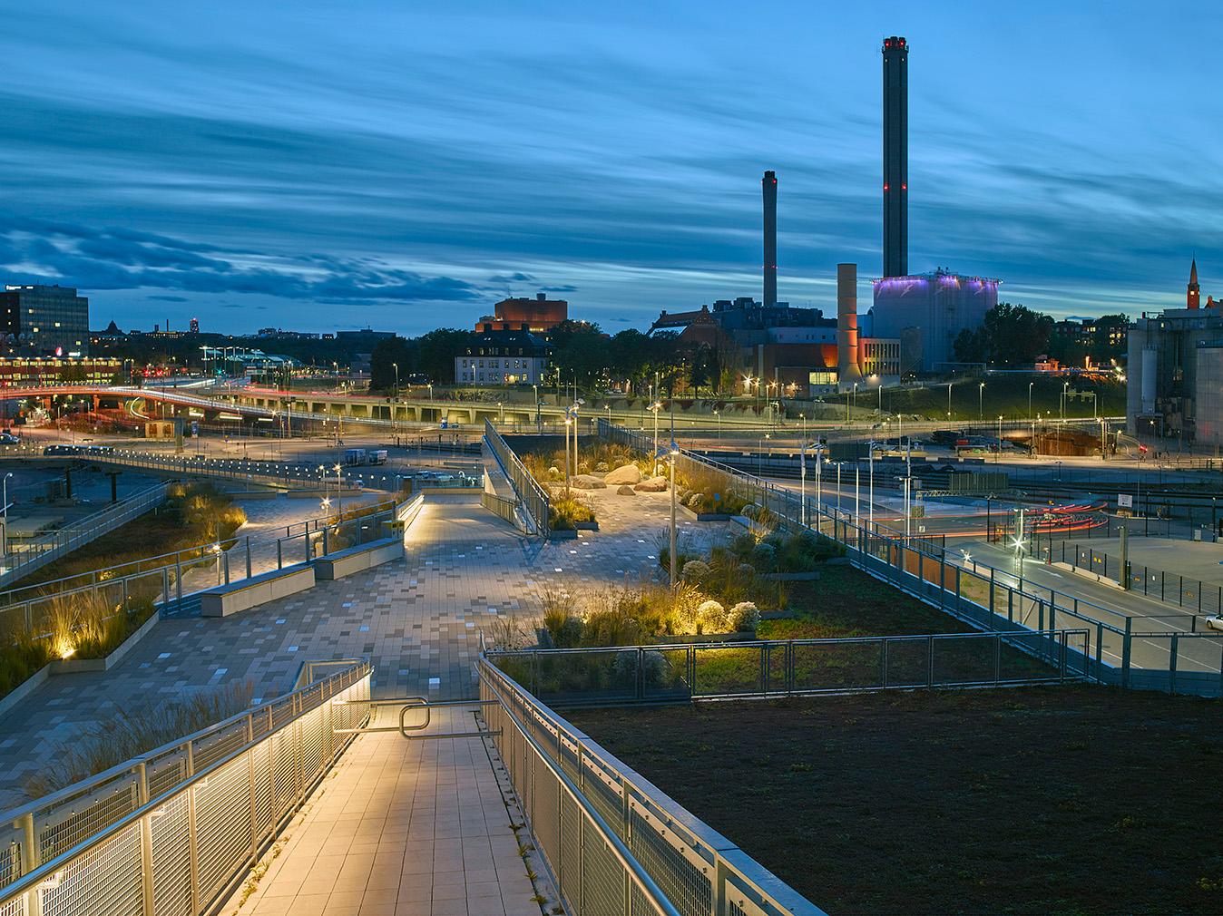 Värtaterminalens takpark, Nivå landskapsarkitektur. Foto: Robin Hayes.
