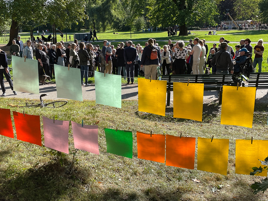 Möte kring uppropet Rädda Rålis, hur regionen kan bygga den nya tunnelbanan utan att påverka Rålambshovsparken negativt. Foto: Staffan Andersson