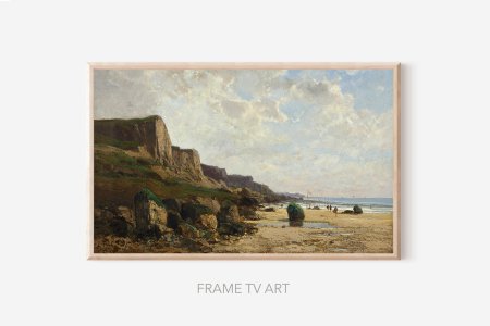 Samsung Frame TV Art | Beach | Vintage Painting | Samsung TV Art | Digital Download | Art for Samsung Frame TV
