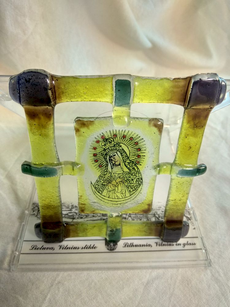 Mary , Lithuania, Vilnius in glass