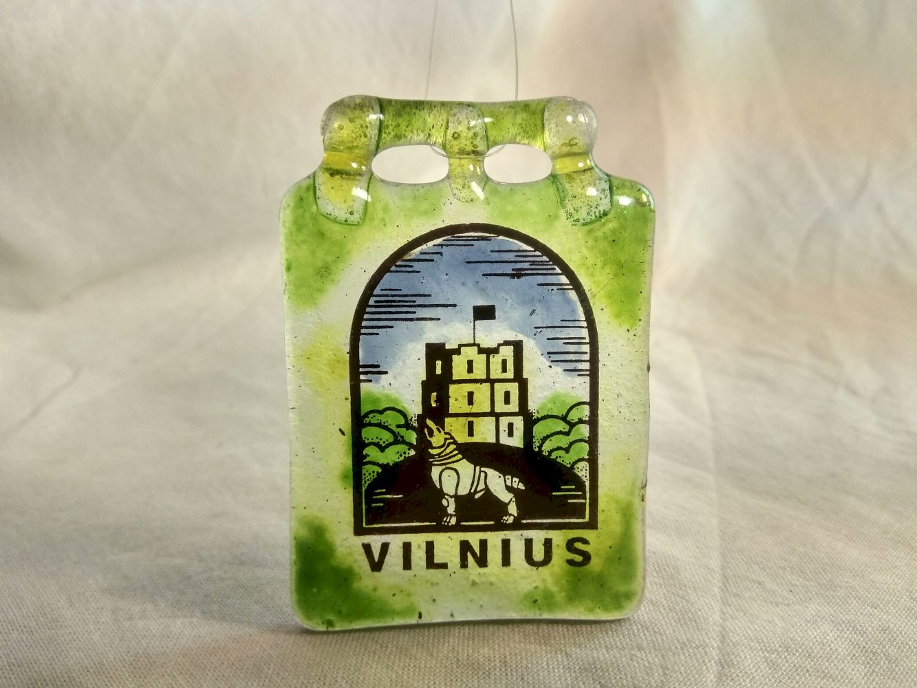 Vilnius Gedimino Tower and Iron Wolf , Lithuania, Vilnius in Glass