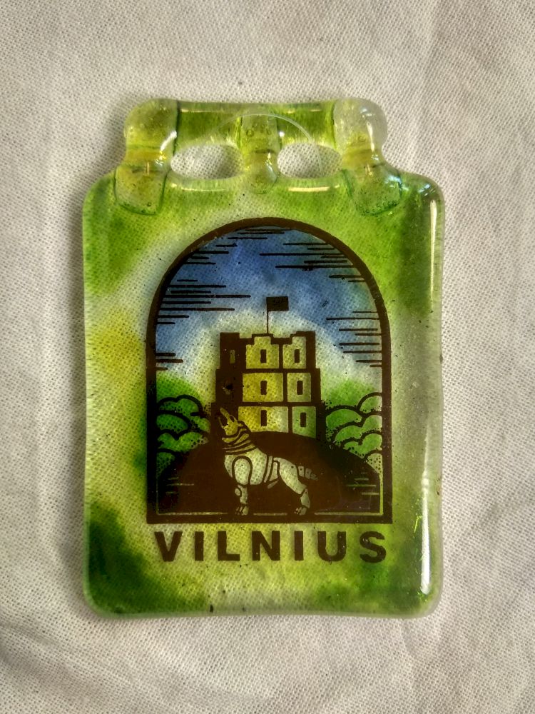 Vilnius Gedimino Tower and Iron Wolf , Lithuania, Vilnius in Glass