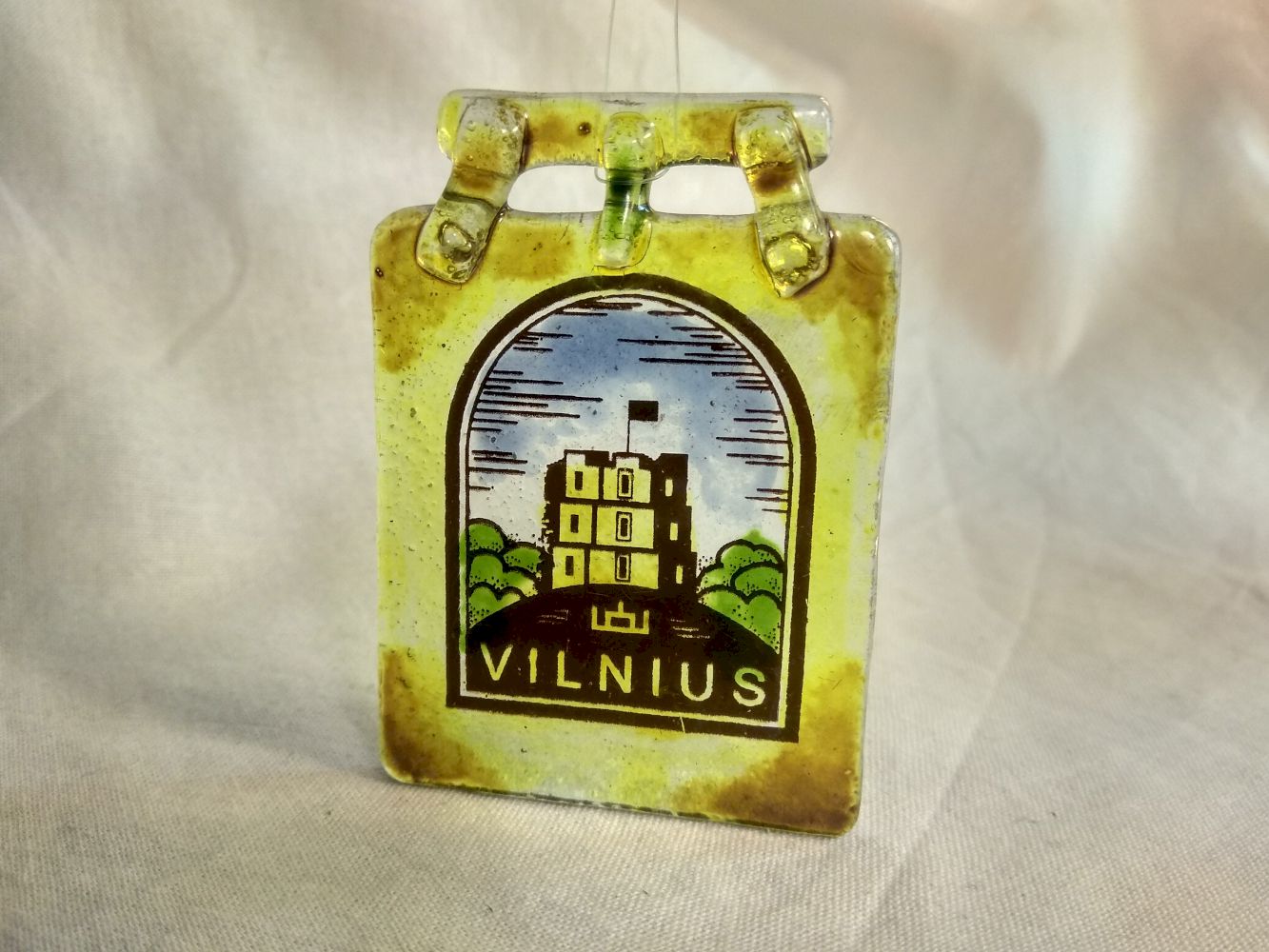 Vilnius Gedimino Tower Vintage 5 cm x 7 cm , Lithuania, Vilnius in Glass