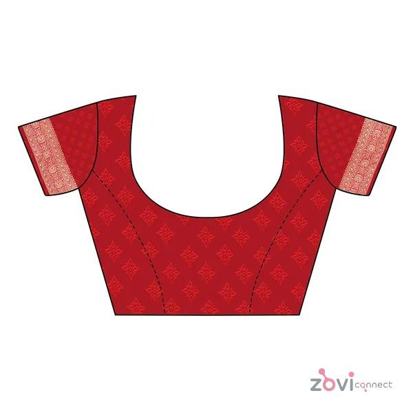 Trending Red Design Printed Silk Saree For Women