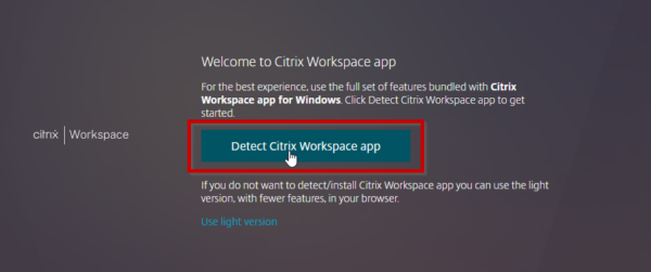 «Detect Citrix Workspace app»