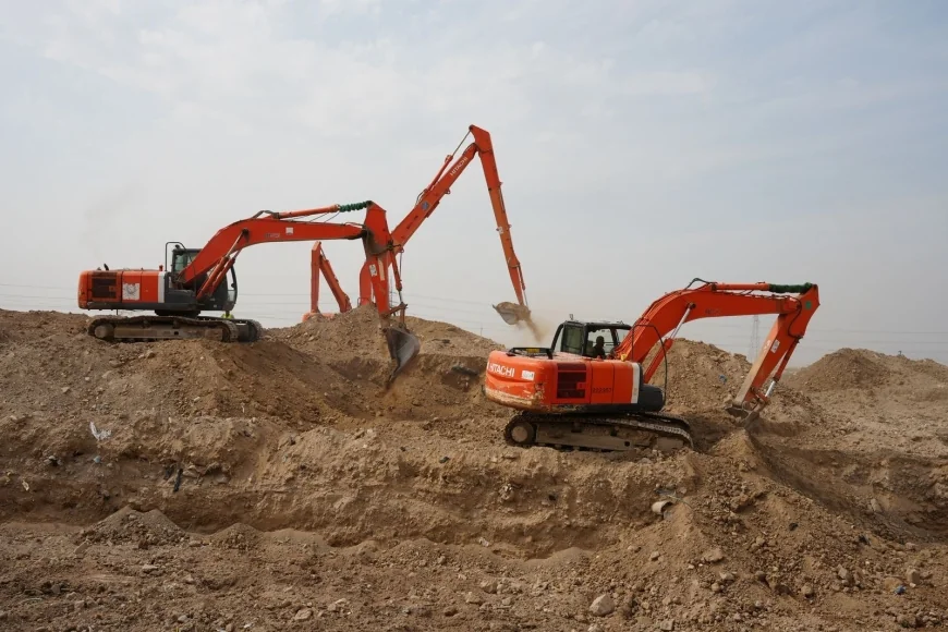 استئناف العمل بمشروع مجاري القرنة الكبير ونسبة الإنجاز تتخطى 48%