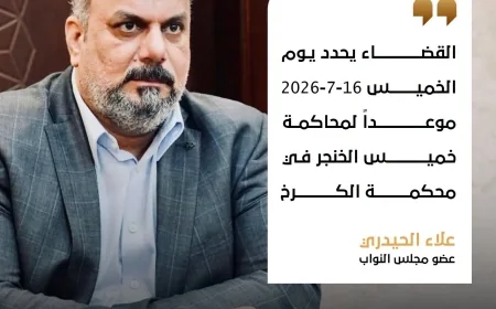 الحيدري: القضاء يحدد 7/16 موعد لمحاكمة "خميس الخنجر"