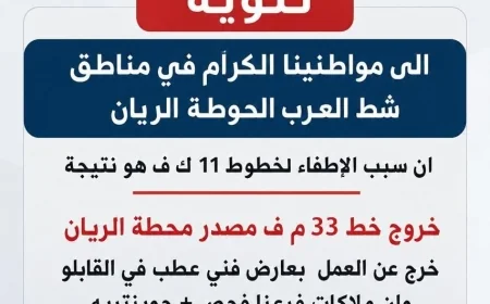 كهرباء شمال البصرة تعلن استمرار العمل لاعادة الطاقة بمناطق شط العرب والحوطة والريان