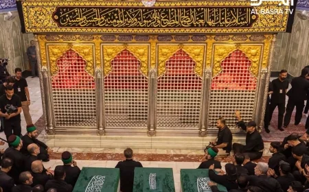 بالصور.. تشييع عائلة السيد الشهيد الخامنئي داخل الحضرة العباسية المقدسة