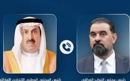 الحلبوسي يبحث هاتفيا مع نظيره الإماراتي تعزيز التعاون البرلماني ومستجدات الأوضاع الإقليمية