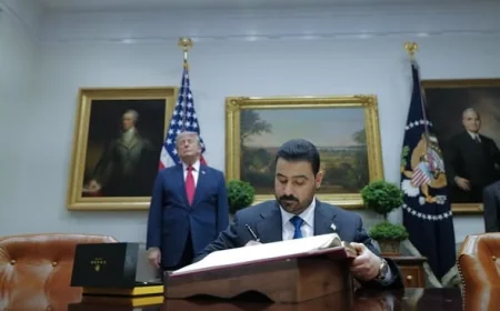 بالصور.. رئيس الوزراء علي الزيدي يلتقي الرئيس الأمريكي ويوقع في سجل كبار زوار البيت الأبيض