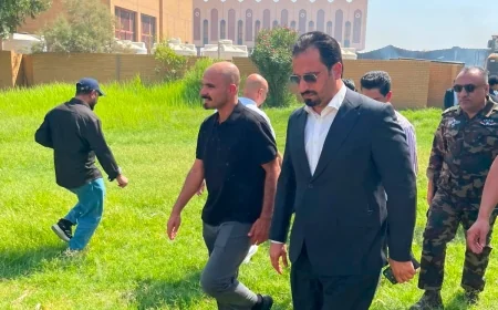 الإمارة يعلن المباشرة بمنظومة الحريق والسياج الأمني بمطار البصرة ويشدد على تسريع وتيرة الإنجاز