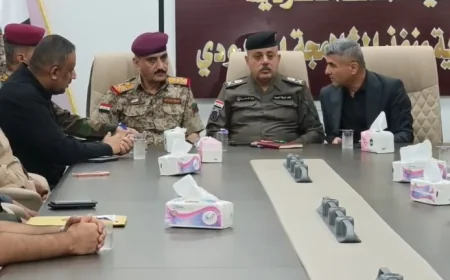 حكومة البصرة تبحث مع القيادات الأمنية ومنفذ الشلامجة خطة استقبال زوار الأربعينية