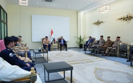 العيداني يستقبل في منفذ سفوان الحدودي وزير الداخلية الكويتي