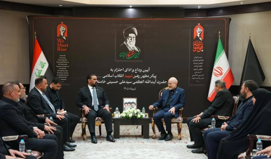 رئيس البرلمان يبحث الملفات الدولية والإقليمية مع رئيس مجلس الشورى الإيراني
