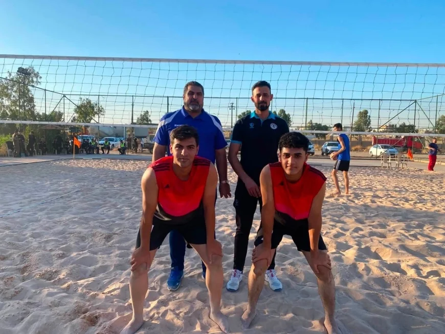 منتخب تربية البصرة يبلغ المربع الذهبي لبطولة الوزارة بالطائرة الشاطئية في كركوك