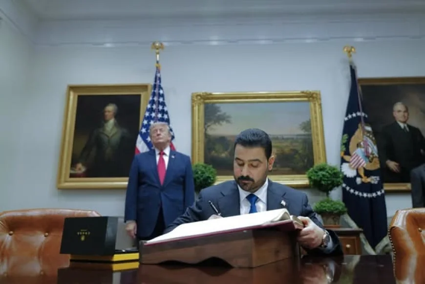 بالصور.. رئيس الوزراء علي الزيدي يلتقي الرئيس الأمريكي ويوقع في سجل كبار زوار البيت الأبيض