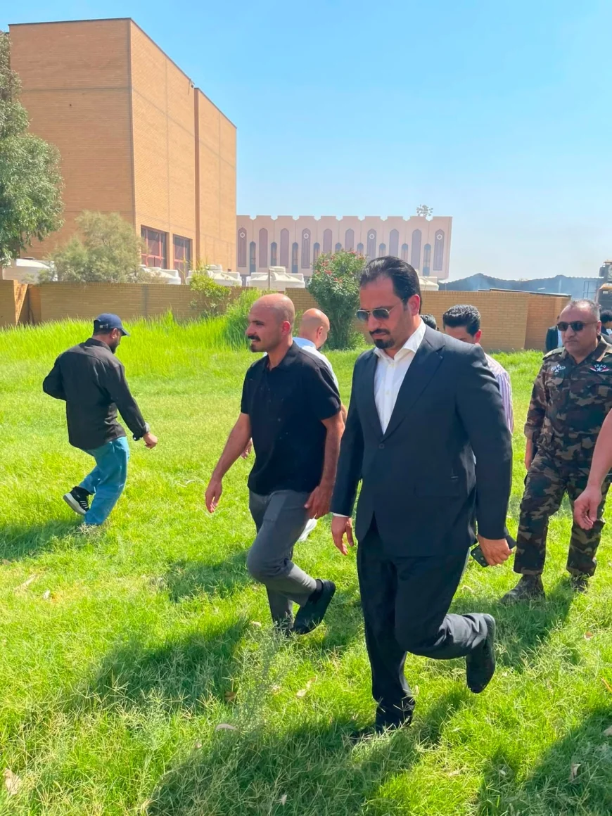 الإمارة يعلن المباشرة بمنظومة الحريق والسياج الأمني بمطار البصرة ويشدد على تسريع وتيرة الإنجاز