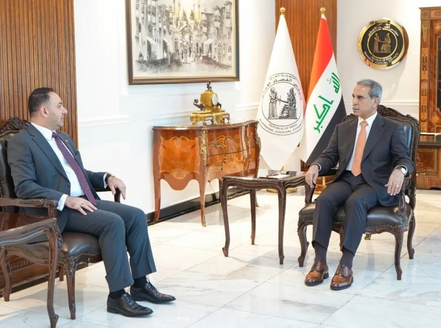 القاضي زيدان يهنئ وزير التجارة مصطفى نزار العاني ويبحث معه حسم الملفات القانونية للوزارة