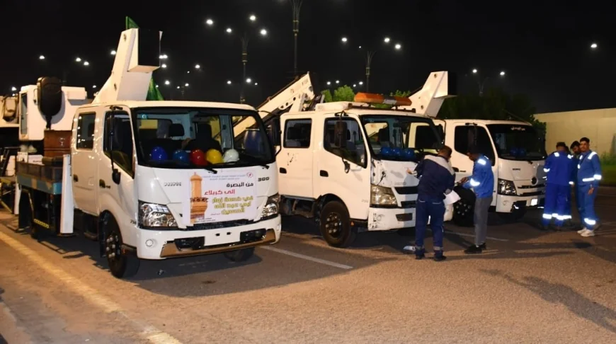 توزيع كهرباء الجنوب: إنجاز 90% من مشروع إنارة 860 كم لطرق الزائرين نحو كربلاء