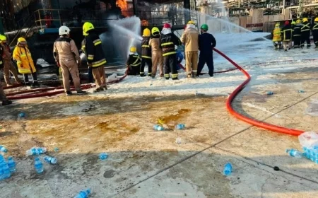 الدفاع المدني يسيطر على حريق مصفى صلاح الدين في بيجي دون خسائر بشرية
