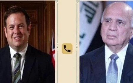 العراق وبريطانيا يبحثان أمن الملاحة الدولية ووزير الخارجية يدعو نظيره البريطاني لزيارة بغداد