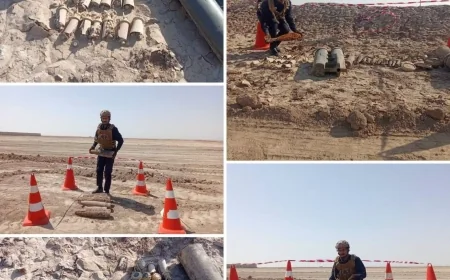 دفاع مدني البصرة يرفع مخلفات حربية في شط العرب وأبي الخصيب