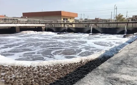 بيئة البصرة تُجري كشفاً ميدانياً على محطة المعالجة البيولوجية في قضاء المدينة لتقييم كفاءتها