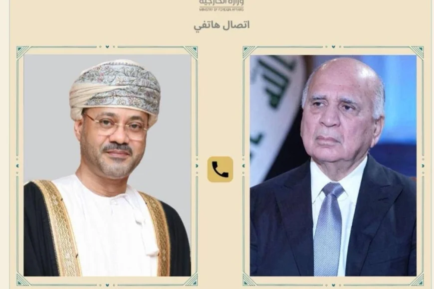 حراك دبلوماسي مكثف.. فؤاد حسين وبدر البوسعيدي يبحثان ملف طهران وواشنطن وأمن مضيق هرمز